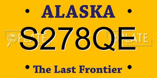 S278QE Alaska License Plate