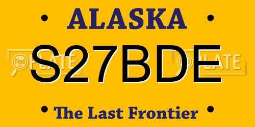 S27BDE Alaska License Plate
