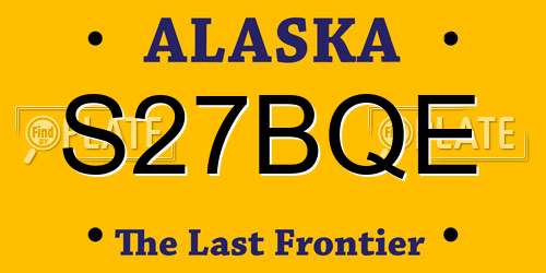 S27BQE Alaska License Plate