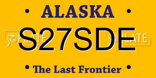 S27SDE Alaska License Plate