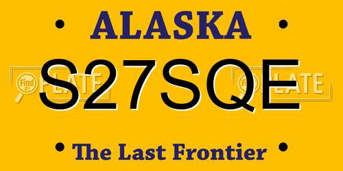 S27SQE Alaska License Plate
