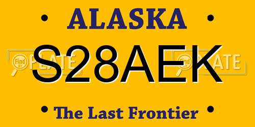 S28AEK Alaska License Plate