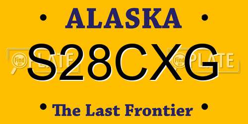 S28CXG Alaska License Plate