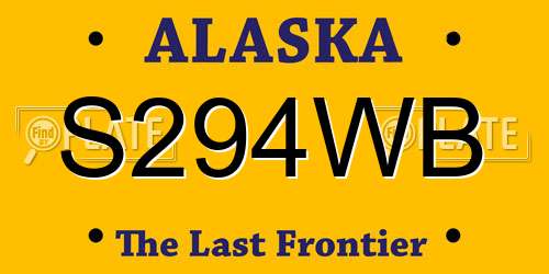 S294WB Alaska License Plate