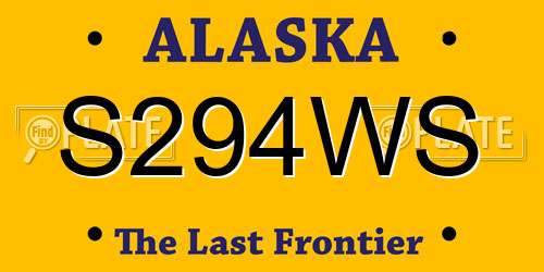 S294WS Alaska License Plate