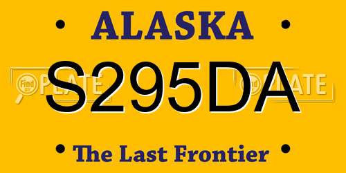 S295DA Alaska License Plate