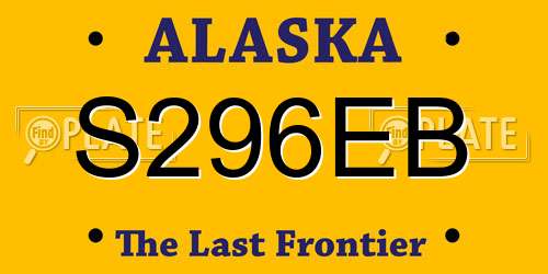S296EB Alaska License Plate