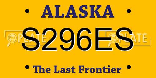 S296ES Alaska License Plate