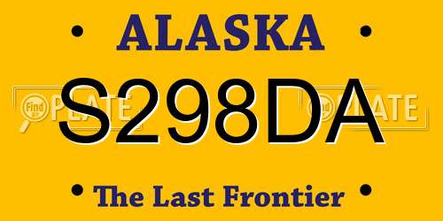 S298DA Alaska License Plate