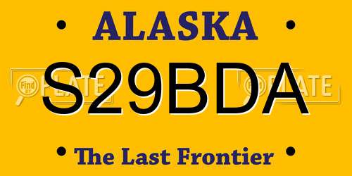 S29BDA Alaska License Plate