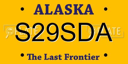 S29SDA Alaska License Plate