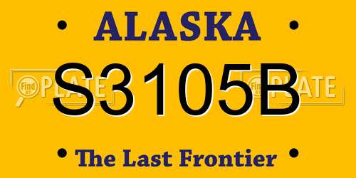 S3105B Alaska License Plate
