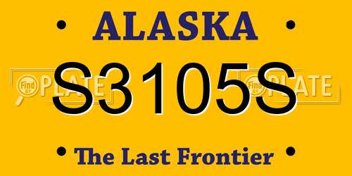 S3105S Alaska License Plate