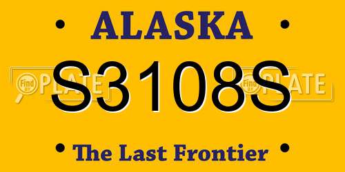 S3108S Alaska License Plate