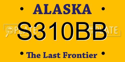 S310BB Alaska License Plate