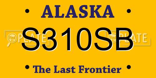 S310SB Alaska License Plate