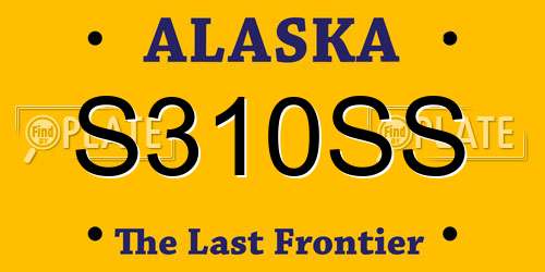 S310SS Alaska License Plate