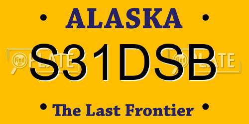S31DSB Alaska License Plate