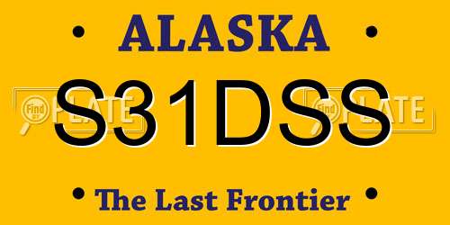 S31DSS Alaska License Plate
