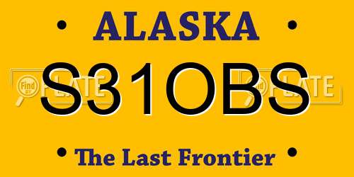 S31OBS Alaska License Plate