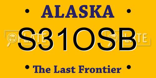 S31OSB Alaska License Plate