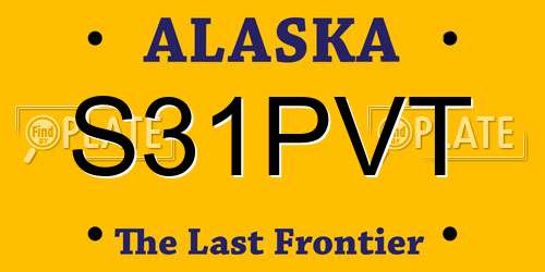 S31PVT Alaska License Plate