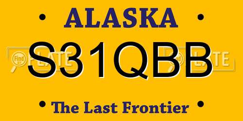 S31QBB Alaska License Plate