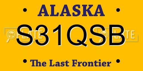 S31QSB Alaska License Plate