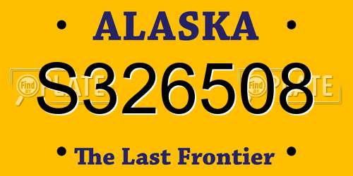 S326508 Alaska License Plate