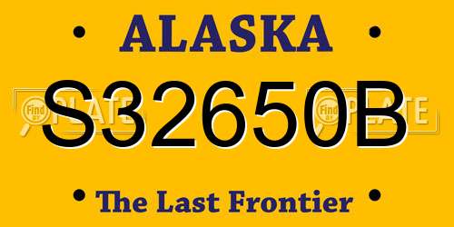 S32650B Alaska License Plate