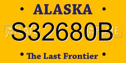 S32680B Alaska License Plate