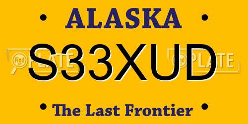 S33XUD Alaska License Plate