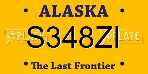 S348ZI Alaska License Plate