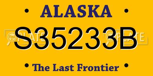 S35233B Alaska License Plate