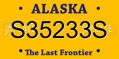 S35233S Alaska License Plate
