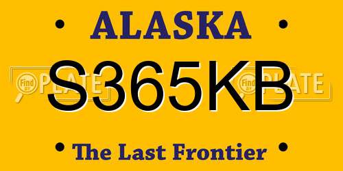 S365KB Alaska License Plate