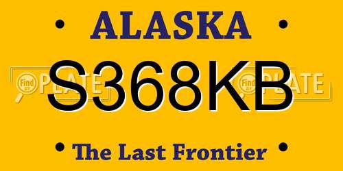 S368KB Alaska License Plate