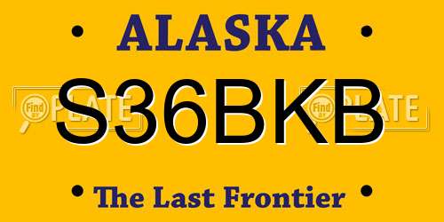 S36BKB Alaska License Plate