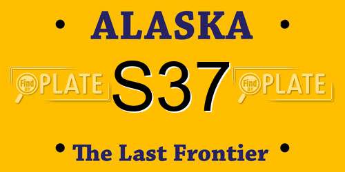 S37 Alaska License Plate