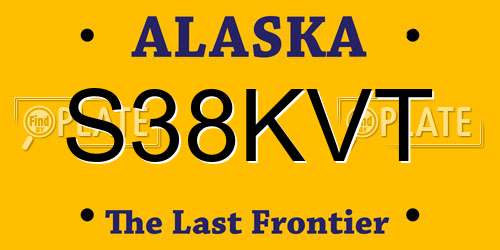 S38KVT Alaska License Plate