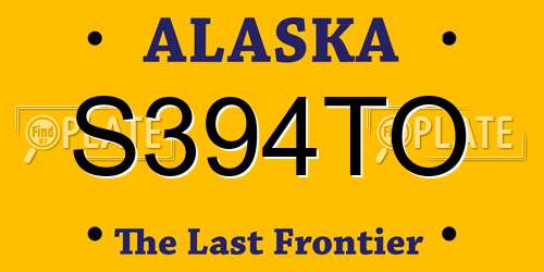 S394TO Alaska License Plate