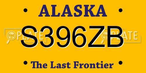 S396ZB Alaska License Plate
