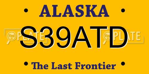 S39ATD Alaska License Plate