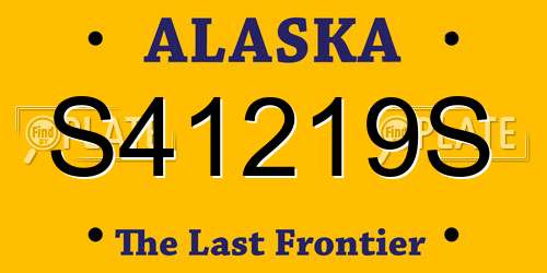 S41219S Alaska License Plate