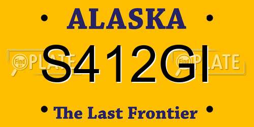 S412GI Alaska License Plate