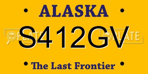 S412GV Alaska License Plate