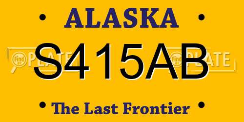 S415AB Alaska License Plate