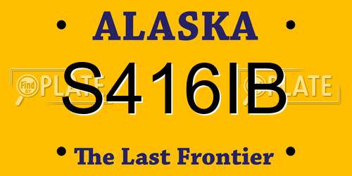 S416IB Alaska License Plate