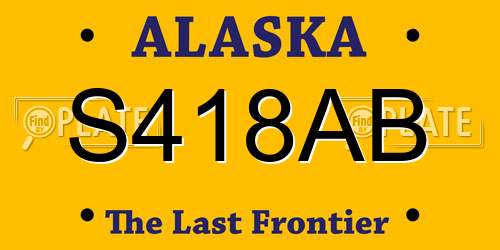 S418AB Alaska License Plate