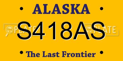 S418AS Alaska License Plate